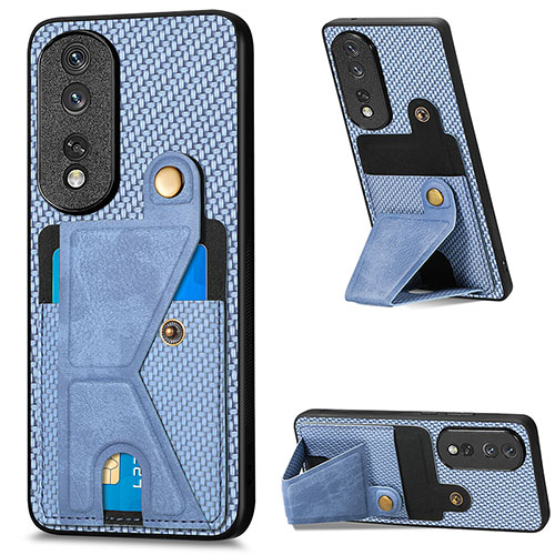 Ultra-thin Silicone Gel Soft Case Cover with Magnetic S03D for Huawei Honor 80 Pro Flat 5G Blue