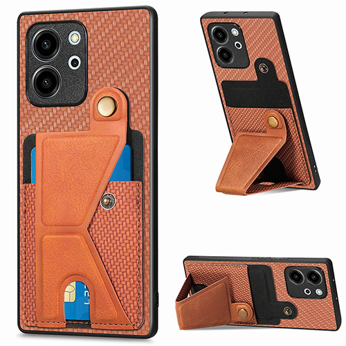 Ultra-thin Silicone Gel Soft Case Cover with Magnetic S03D for Huawei Honor 80 SE 5G Brown