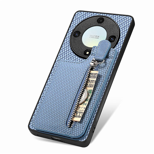 Ultra-thin Silicone Gel Soft Case Cover with Magnetic S03D for Huawei Honor Magic5 Lite 5G Blue