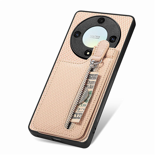 Ultra-thin Silicone Gel Soft Case Cover with Magnetic S03D for Huawei Honor Magic5 Lite 5G Gold