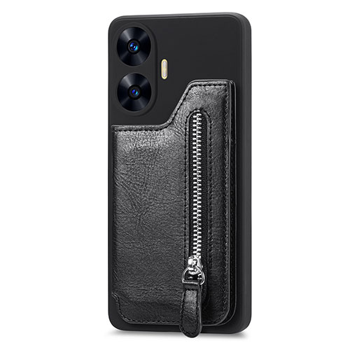 Ultra-thin Silicone Gel Soft Case Cover with Magnetic S03D for Realme C55 Black