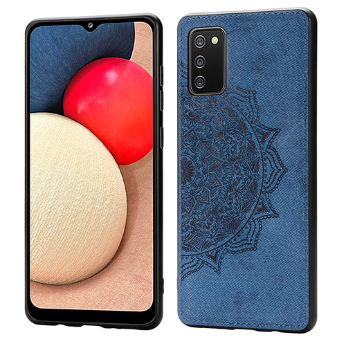 Ultra-thin Silicone Gel Soft Case Cover with Magnetic S03D for Samsung Galaxy A02s Blue