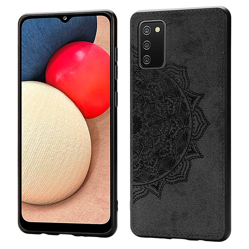 Ultra-thin Silicone Gel Soft Case Cover with Magnetic S03D for Samsung Galaxy A03s Black