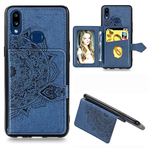 Ultra-thin Silicone Gel Soft Case Cover with Magnetic S03D for Samsung Galaxy A10s Blue