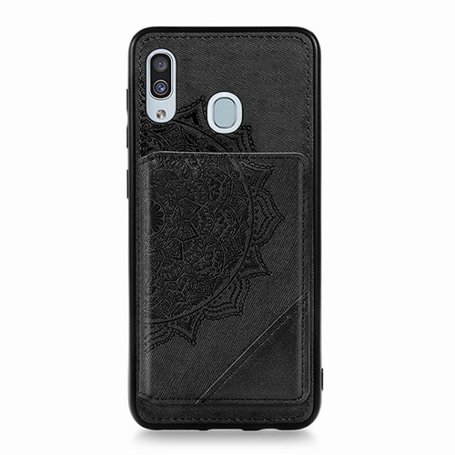 Ultra-thin Silicone Gel Soft Case Cover with Magnetic S03D for Samsung Galaxy A30 Black