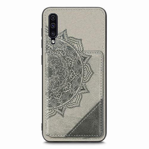 Ultra-thin Silicone Gel Soft Case Cover with Magnetic S03D for Samsung Galaxy A30S Gray