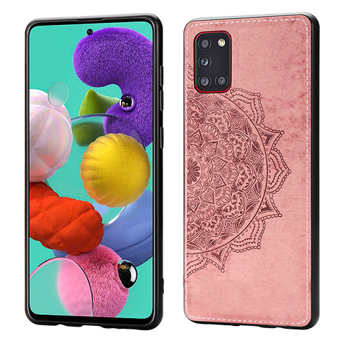 Ultra-thin Silicone Gel Soft Case Cover with Magnetic S03D for Samsung Galaxy A31 Rose Gold