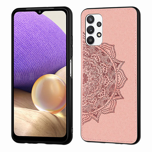 Ultra-thin Silicone Gel Soft Case Cover with Magnetic S03D for Samsung Galaxy A32 4G Rose Gold