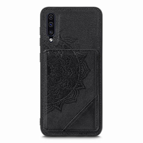 Ultra-thin Silicone Gel Soft Case Cover with Magnetic S03D for Samsung Galaxy A50S Black