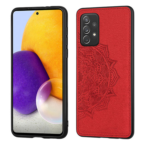 Ultra-thin Silicone Gel Soft Case Cover with Magnetic S03D for Samsung Galaxy A52 4G Red