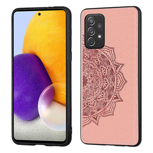 Ultra-thin Silicone Gel Soft Case Cover with Magnetic S03D for Samsung Galaxy A52 4G Rose Gold