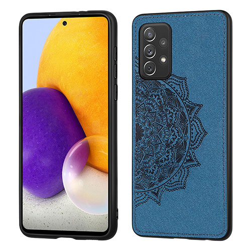 Ultra-thin Silicone Gel Soft Case Cover with Magnetic S03D for Samsung Galaxy A52 5G Blue