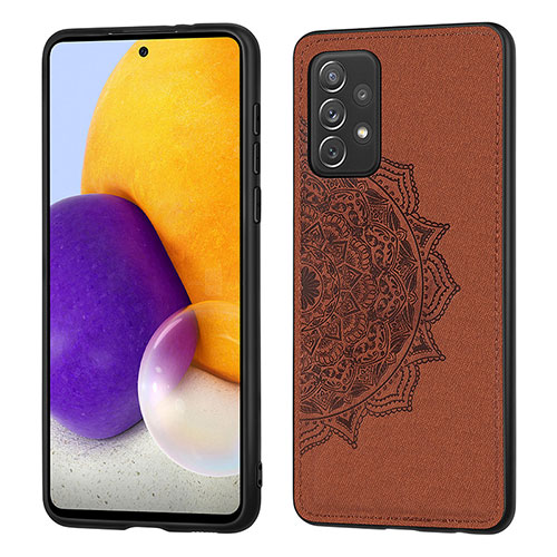 Ultra-thin Silicone Gel Soft Case Cover with Magnetic S03D for Samsung Galaxy A52 5G Brown