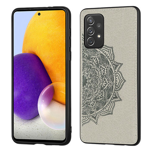 Ultra-thin Silicone Gel Soft Case Cover with Magnetic S03D for Samsung Galaxy A52 5G Gray