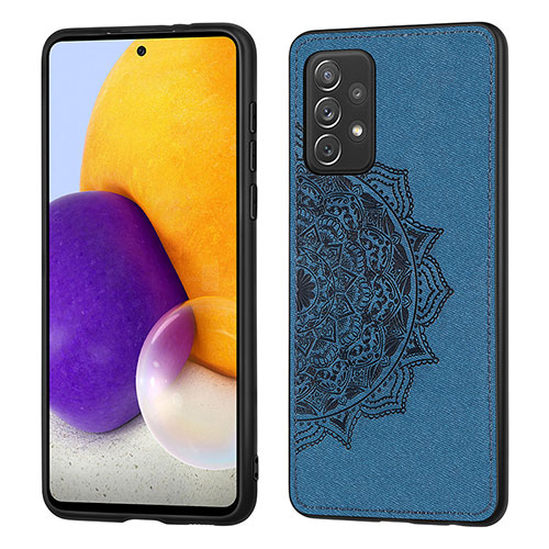 Ultra-thin Silicone Gel Soft Case Cover with Magnetic S03D for Samsung Galaxy A52s 5G Blue