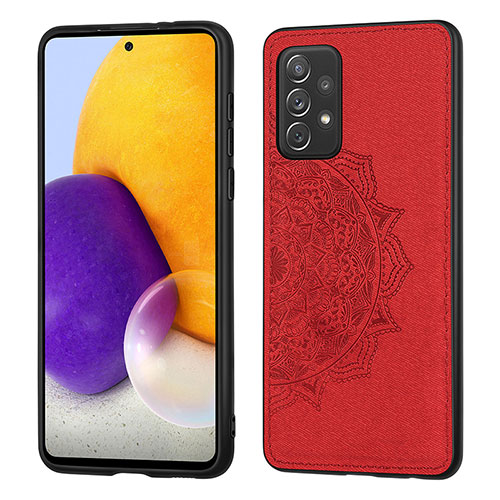 Ultra-thin Silicone Gel Soft Case Cover with Magnetic S03D for Samsung Galaxy A52s 5G Red