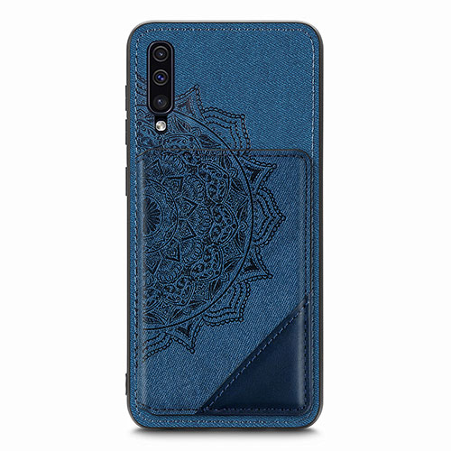 Ultra-thin Silicone Gel Soft Case Cover with Magnetic S03D for Samsung Galaxy A70 Blue