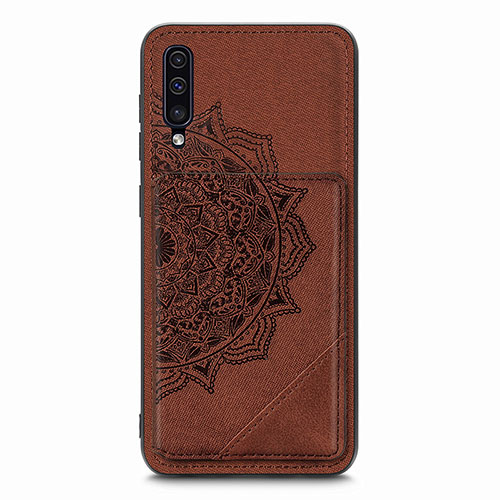 Ultra-thin Silicone Gel Soft Case Cover with Magnetic S03D for Samsung Galaxy A70S Brown