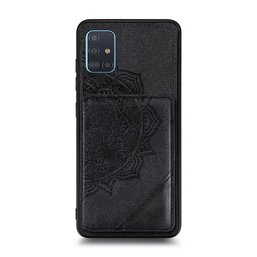 Ultra-thin Silicone Gel Soft Case Cover with Magnetic S03D for Samsung Galaxy A71 4G A715 Black