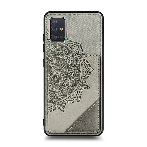 Ultra-thin Silicone Gel Soft Case Cover with Magnetic S03D for Samsung Galaxy A71 4G A715 Gray