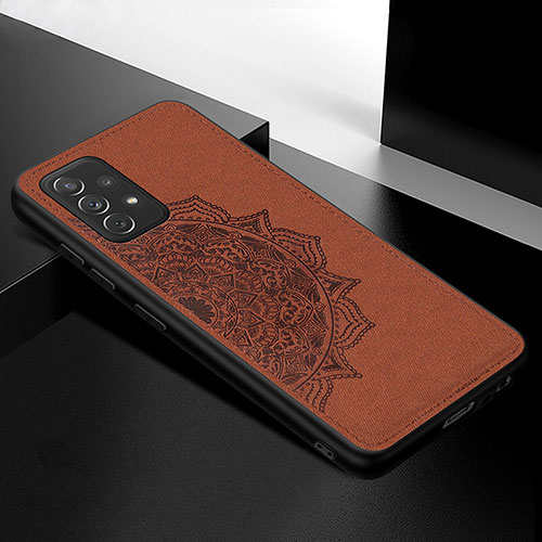 Ultra-thin Silicone Gel Soft Case Cover with Magnetic S03D for Samsung Galaxy A72 5G Brown