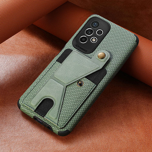 Ultra-thin Silicone Gel Soft Case Cover with Magnetic S03D for Samsung Galaxy A73 5G Green