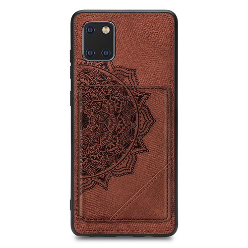 Ultra-thin Silicone Gel Soft Case Cover with Magnetic S03D for Samsung Galaxy A81 Brown