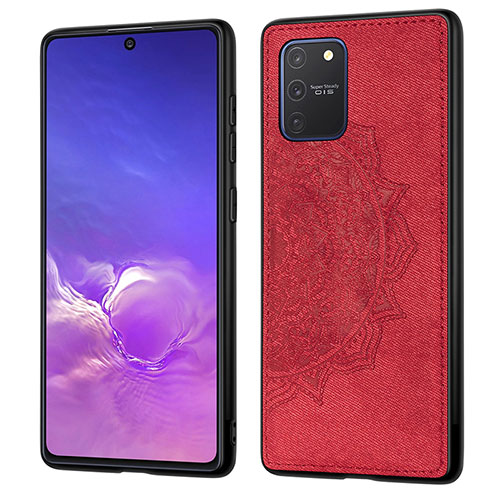 Ultra-thin Silicone Gel Soft Case Cover with Magnetic S03D for Samsung Galaxy A91 Red