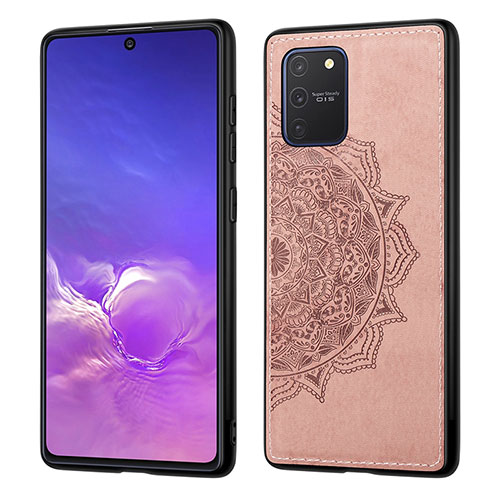 Ultra-thin Silicone Gel Soft Case Cover with Magnetic S03D for Samsung Galaxy A91 Rose Gold