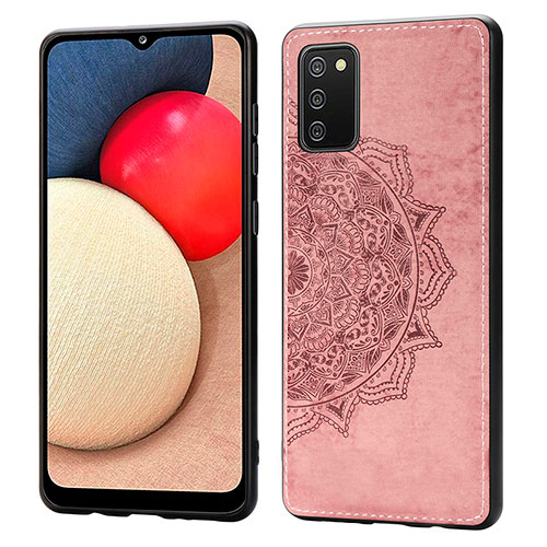 Ultra-thin Silicone Gel Soft Case Cover with Magnetic S03D for Samsung Galaxy F02S SM-E025F Rose Gold