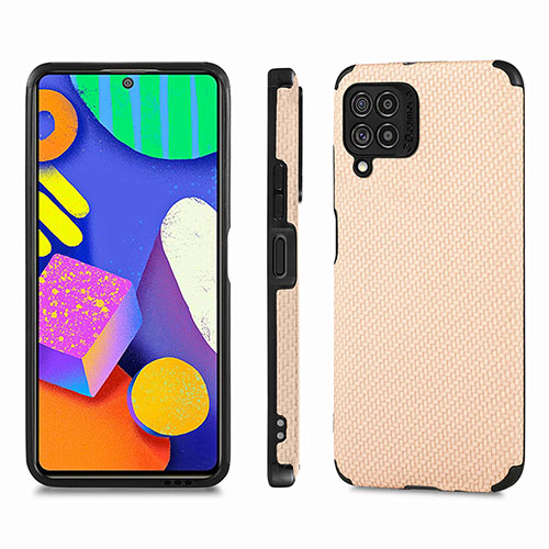 Ultra-thin Silicone Gel Soft Case Cover with Magnetic S03D for Samsung Galaxy F62 5G Gold