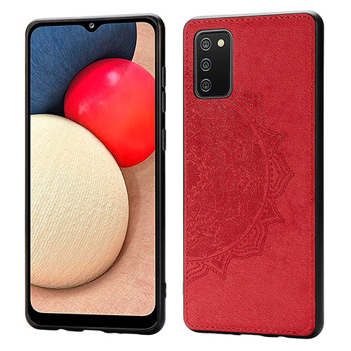 Ultra-thin Silicone Gel Soft Case Cover with Magnetic S03D for Samsung Galaxy M02s Red