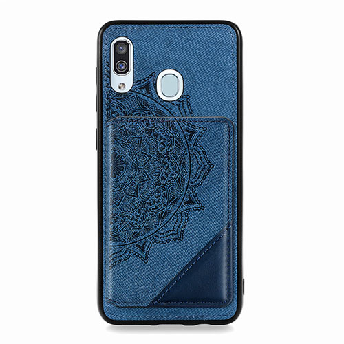 Ultra-thin Silicone Gel Soft Case Cover with Magnetic S03D for Samsung Galaxy M10S Blue