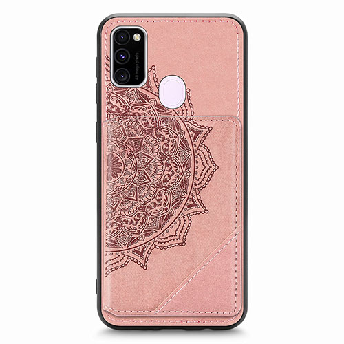 Ultra-thin Silicone Gel Soft Case Cover with Magnetic S03D for Samsung Galaxy M21 Rose Gold