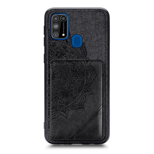 Ultra-thin Silicone Gel Soft Case Cover with Magnetic S03D for Samsung Galaxy M21s Black