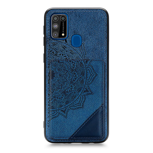 Ultra-thin Silicone Gel Soft Case Cover with Magnetic S03D for Samsung Galaxy M21s Blue