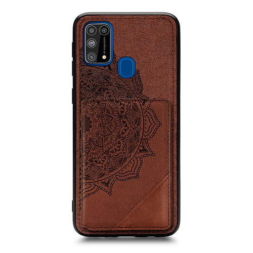 Ultra-thin Silicone Gel Soft Case Cover with Magnetic S03D for Samsung Galaxy M31 Brown