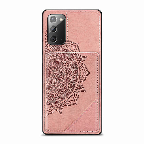 Ultra-thin Silicone Gel Soft Case Cover with Magnetic S03D for Samsung Galaxy Note 20 5G Rose Gold