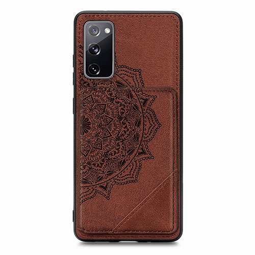 Ultra-thin Silicone Gel Soft Case Cover with Magnetic S03D for Samsung Galaxy S20 FE 4G Brown