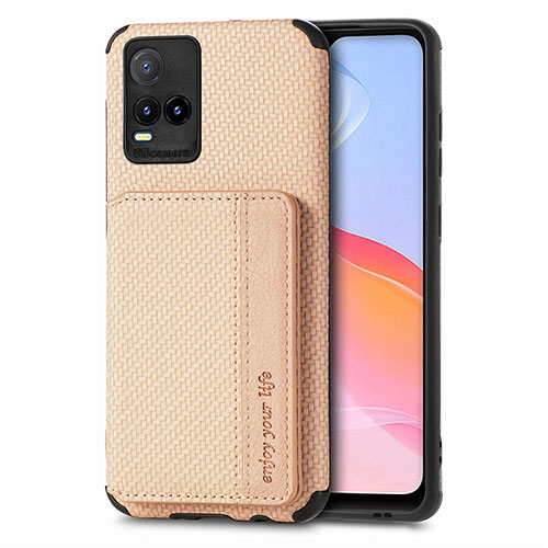 Ultra-thin Silicone Gel Soft Case Cover with Magnetic S03D for Vivo Y21 Gold