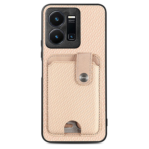 Ultra-thin Silicone Gel Soft Case Cover with Magnetic S03D for Vivo Y35 4G Gold