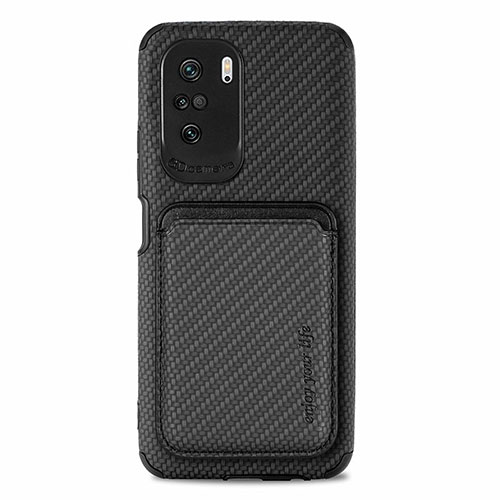 Ultra-thin Silicone Gel Soft Case Cover with Magnetic S03D for Xiaomi Poco F3 5G Black