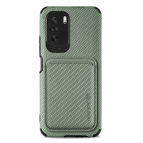Ultra-thin Silicone Gel Soft Case Cover with Magnetic S03D for Xiaomi Poco F3 5G Green