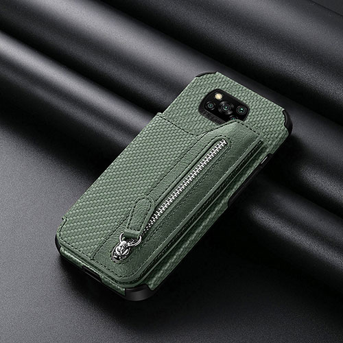 Ultra-thin Silicone Gel Soft Case Cover with Magnetic S03D for Xiaomi Poco X3 Green