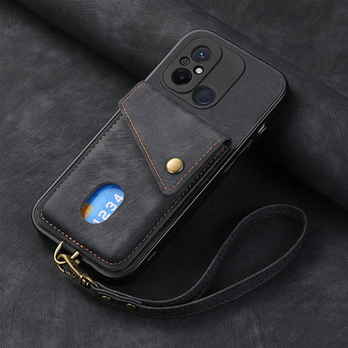 Ultra-thin Silicone Gel Soft Case Cover with Magnetic S03D for Xiaomi Redmi 12C 4G Black