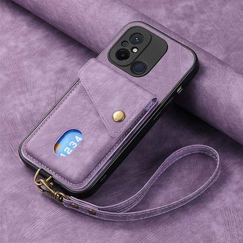 Ultra-thin Silicone Gel Soft Case Cover with Magnetic S03D for Xiaomi Redmi 12C 4G Purple