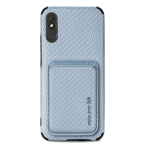 Ultra-thin Silicone Gel Soft Case Cover with Magnetic S03D for Xiaomi Redmi 9AT Blue