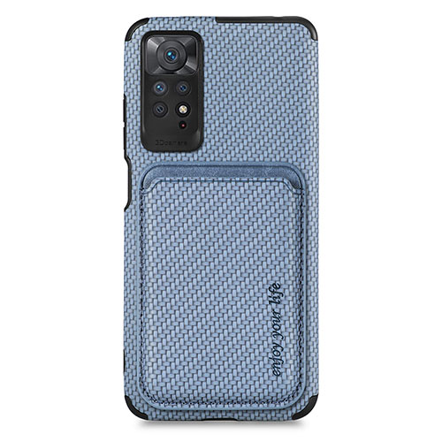 Ultra-thin Silicone Gel Soft Case Cover with Magnetic S03D for Xiaomi Redmi Note 11 Pro 5G Blue