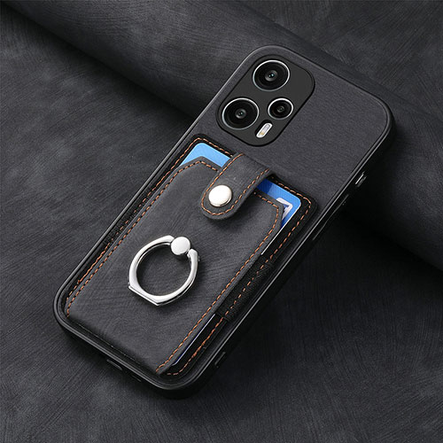 Ultra-thin Silicone Gel Soft Case Cover with Magnetic S03D for Xiaomi Redmi Note 12 Turbo 5G Black