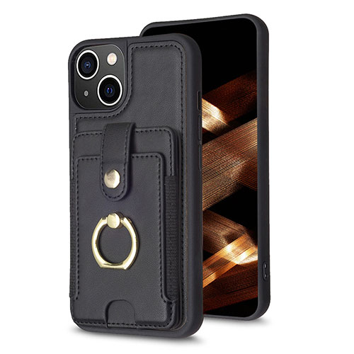 Ultra-thin Silicone Gel Soft Case Cover with Magnetic S04D for Apple iPhone 14 Black